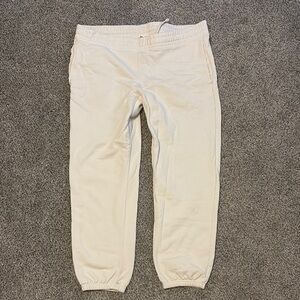 H&M Cream Joggers with Elastic Waistband and Tapered Legs